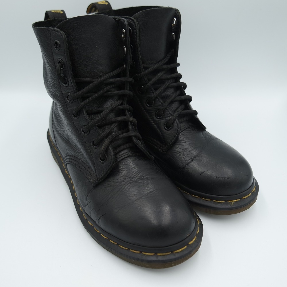 Dr. Martens 1460 Pascal Virginia Black Leather 8-Eye Lace Up Boots Womens 7 - Picture 4 of 11